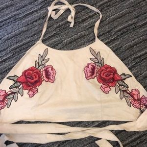 Floral going-out crop top